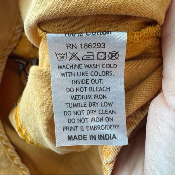 Montana Co. mustard yellow embroidered snap button long sleeve shirt small NWT - Picture 8 of 8